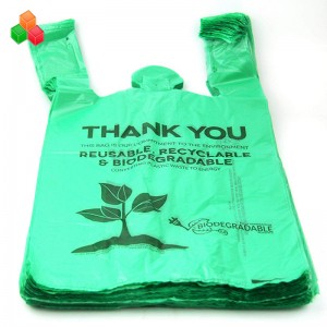Promoção logotipo personalizado colorido não tóxico 100% biodegradável compostável pe + d2w plástico recusar rolo de saco de compras